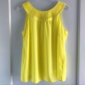Bright Yellow Cutout Collar Top